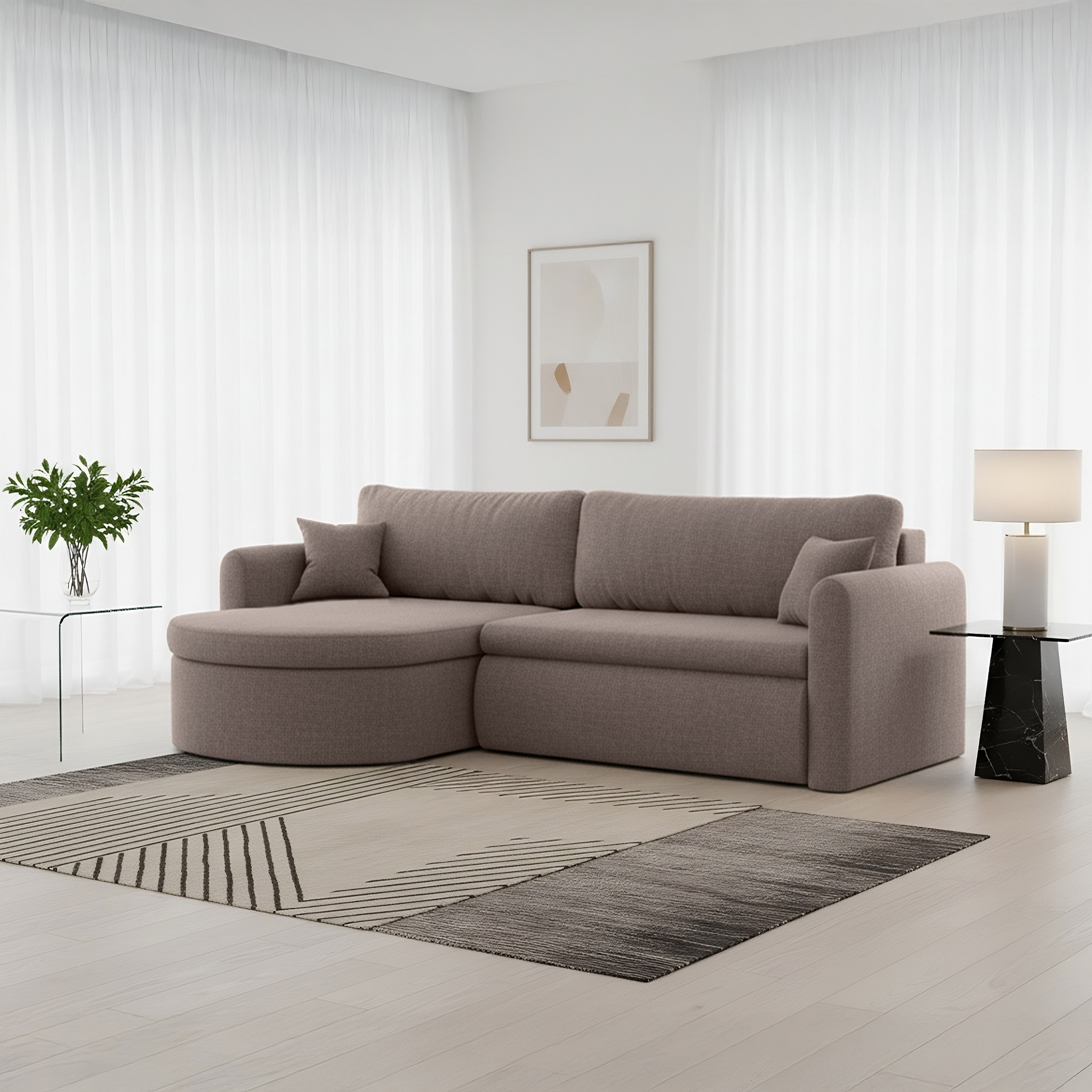 Verona L Ecksofa mit Schlaffunktion und Bettkasten